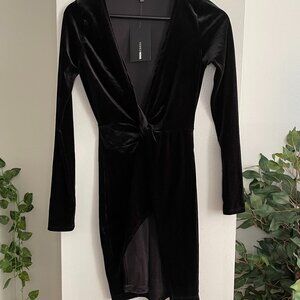Long sleeve velvet black dress - New with Tag